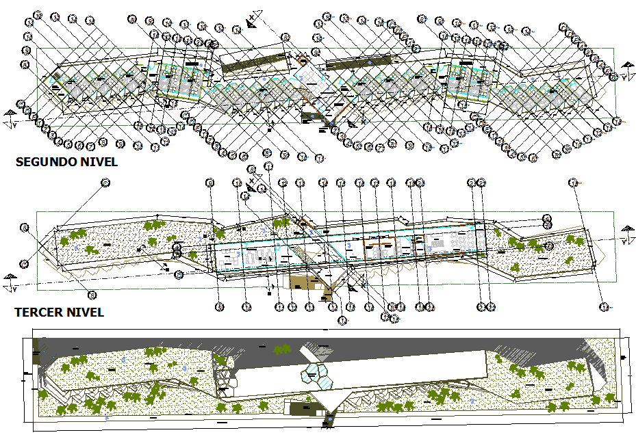 Working commercial plan and elevation detail dwg file