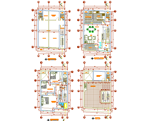 Working house plan detail dwg file