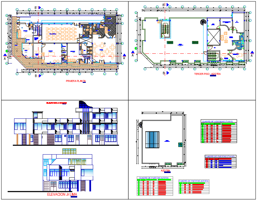Working plan and elevation detail dwg file