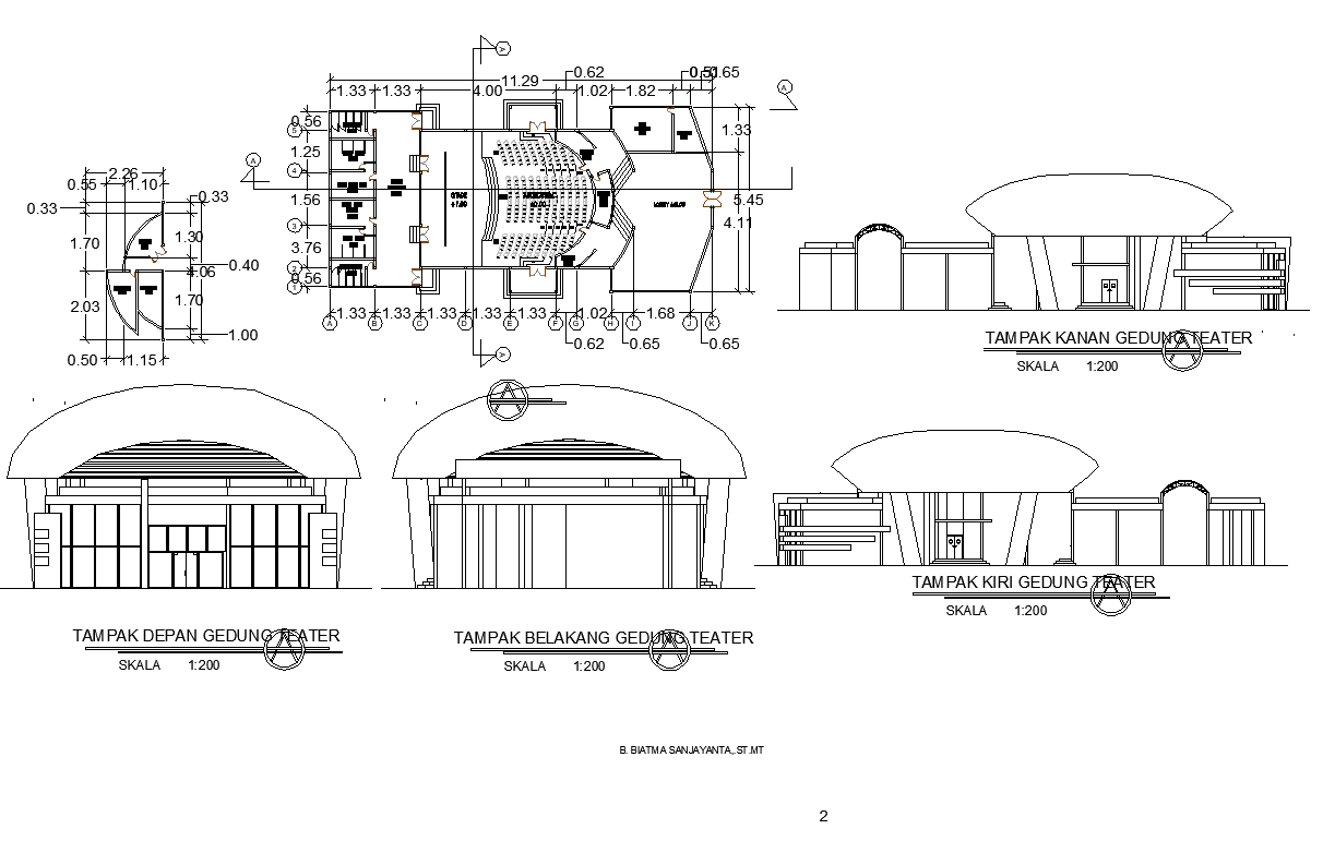 Working plan and elevation detail dwg file