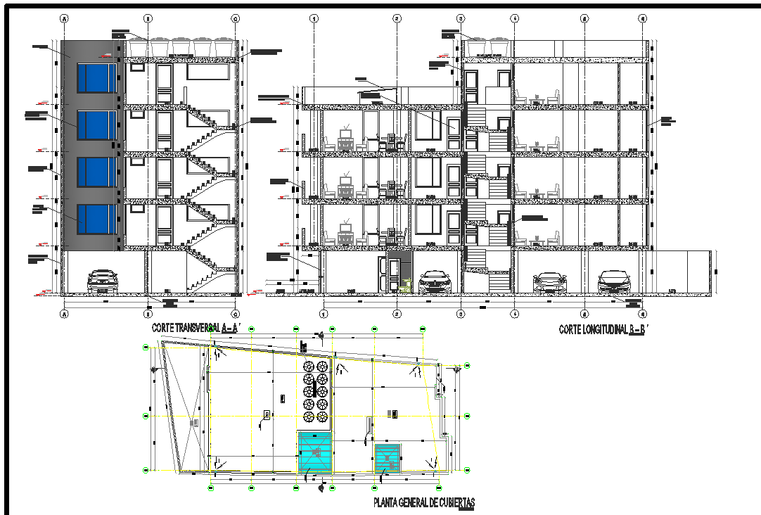 Working plan and elevation detail dwg file