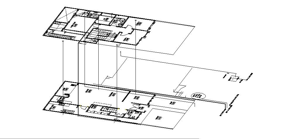 Working plan of building with detail dimension in autocad