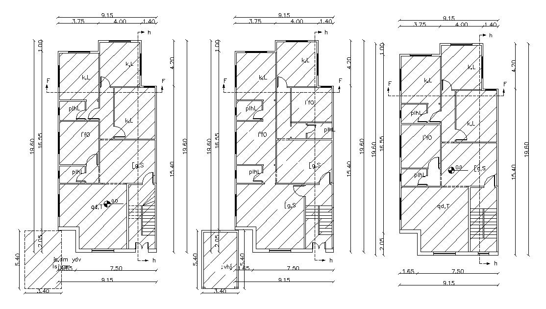 Working Drawing Plan Of Residential Bungalow AutoCAD File