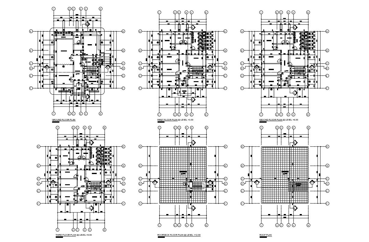 Working Drawing Set Of Many Floor House Plan AutoCAD Drawing
