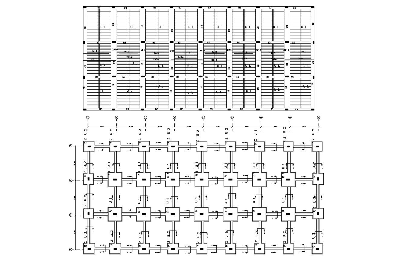 Working Drawing Structure Foundation Layout CAD File