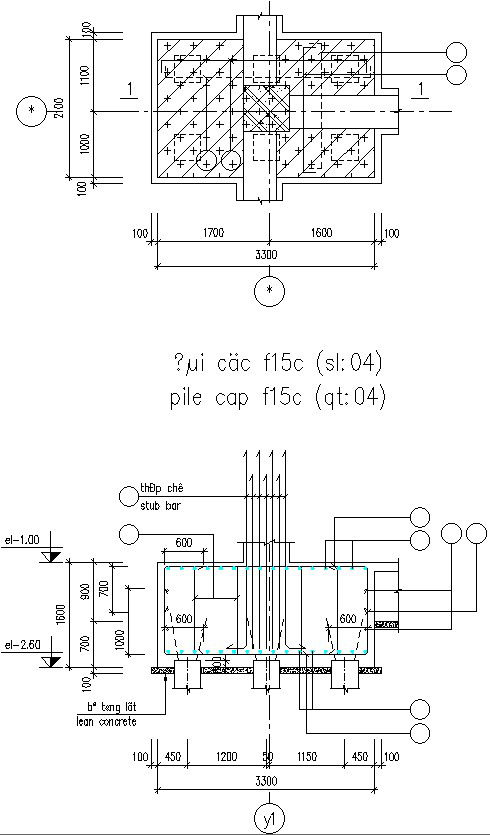 Working Drawing of Pile cap.