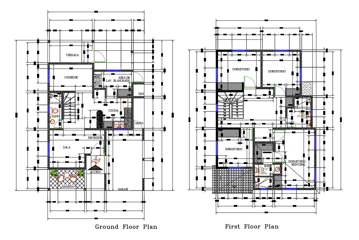 Working House Plan Drawing Download DWG File