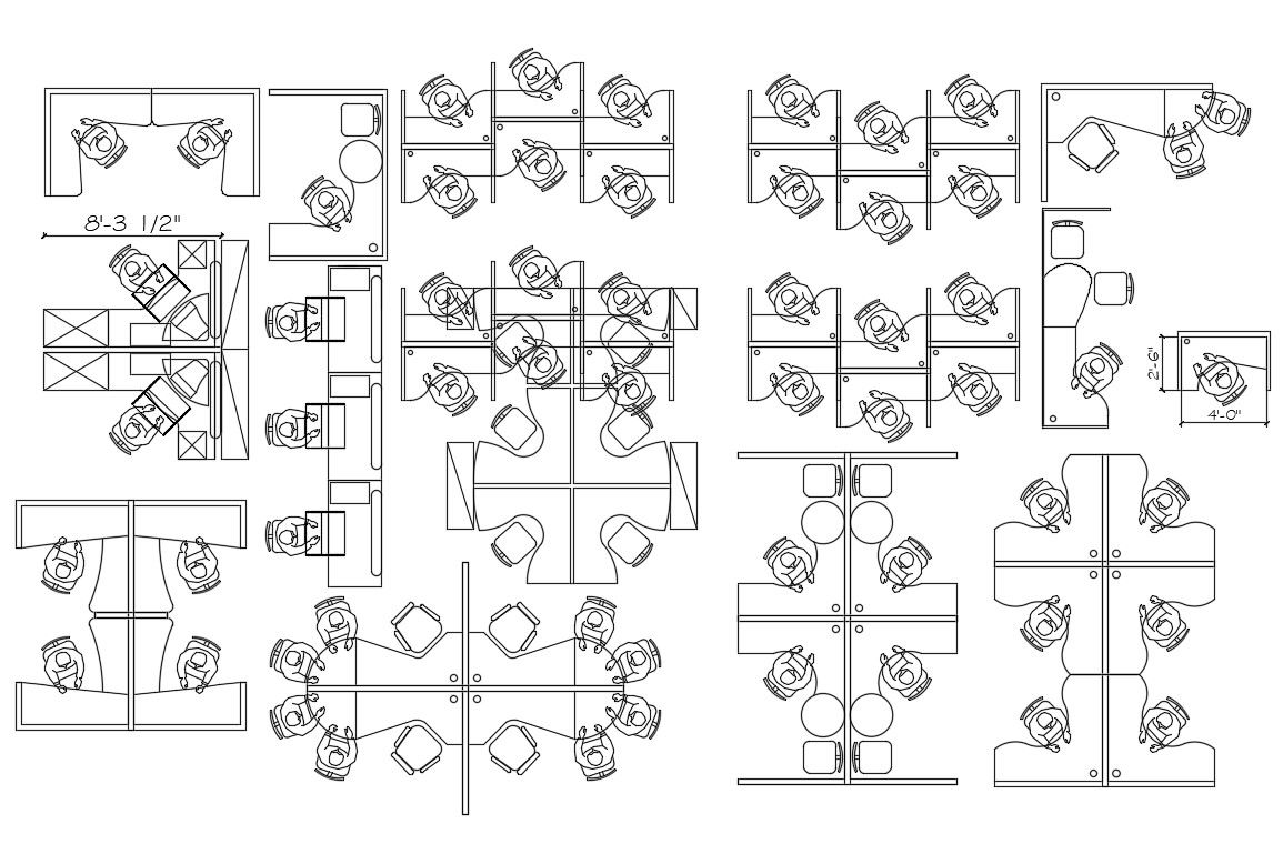 Workstation Furniture CAD Block