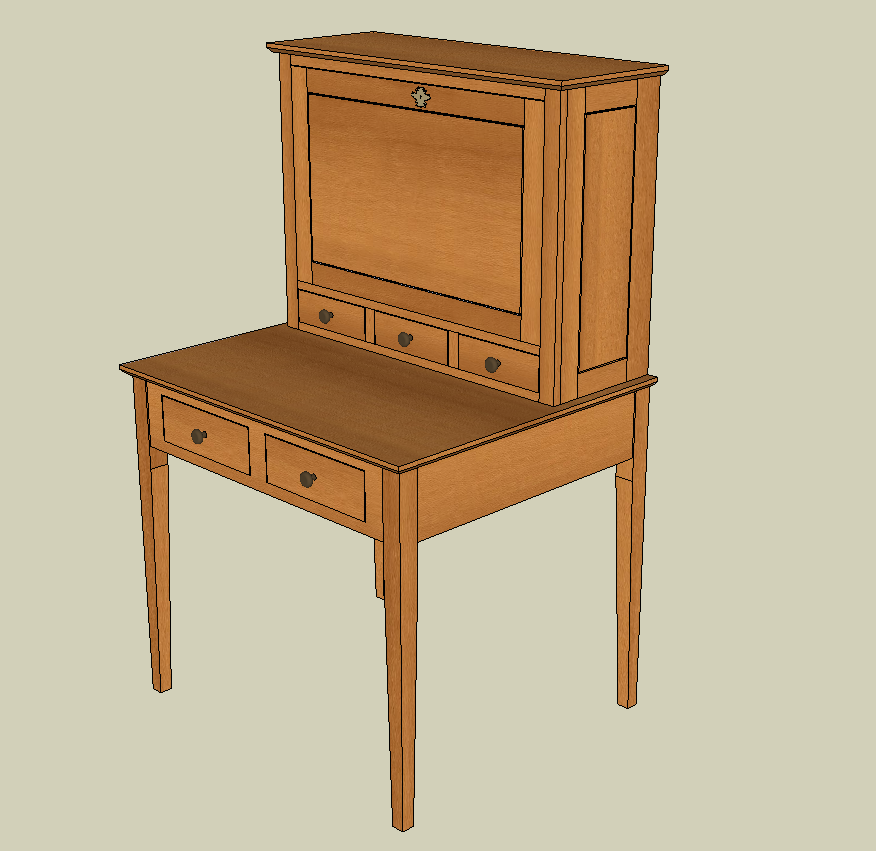 Writing Table 3D Model and CAD Elevation in SketchUp File