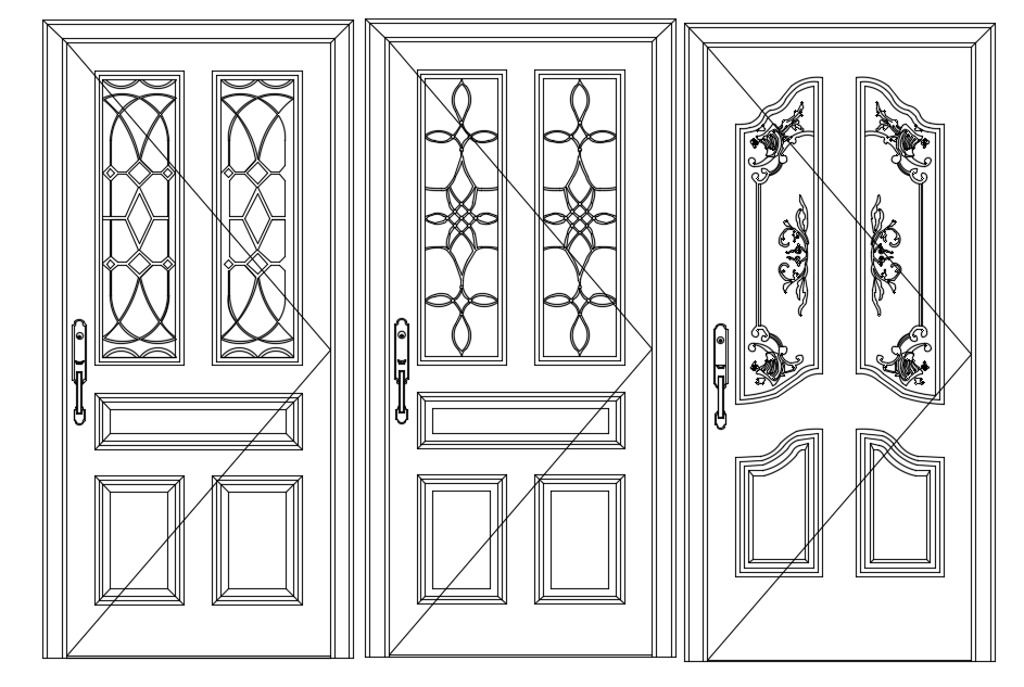 Wrought iron door cad block dwg file