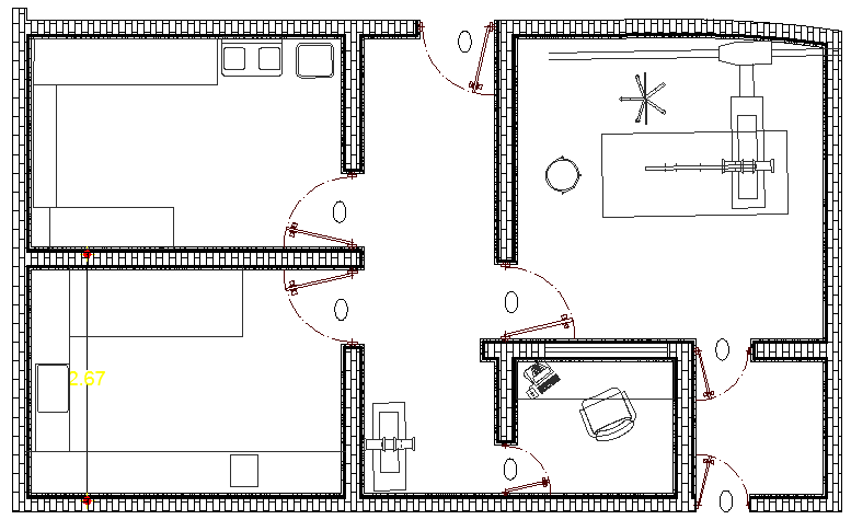 X-Ray Room of Hospital Elevation dwg file