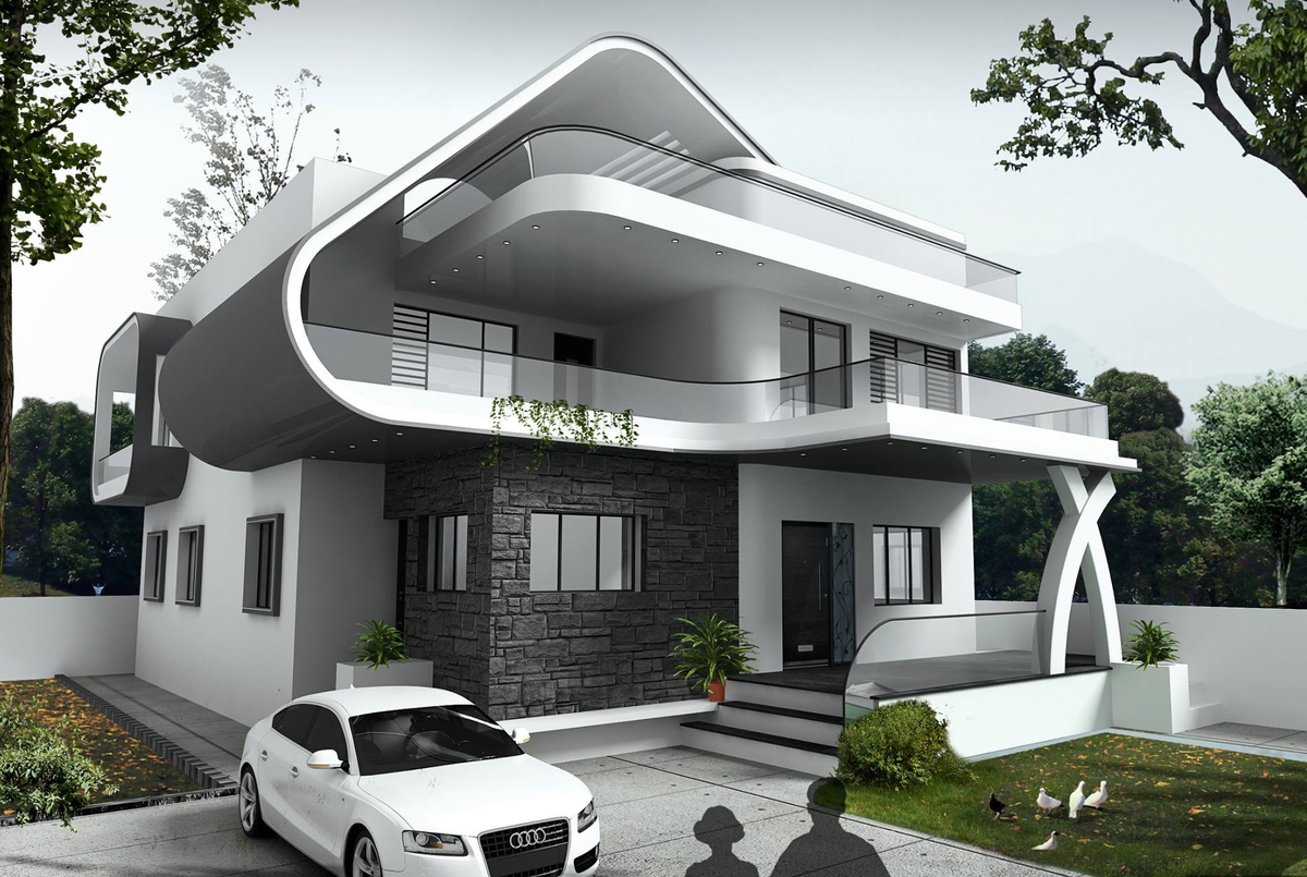 Modern Bungalow 3D AutoCAD DWG Drawing with Front Elevation Design