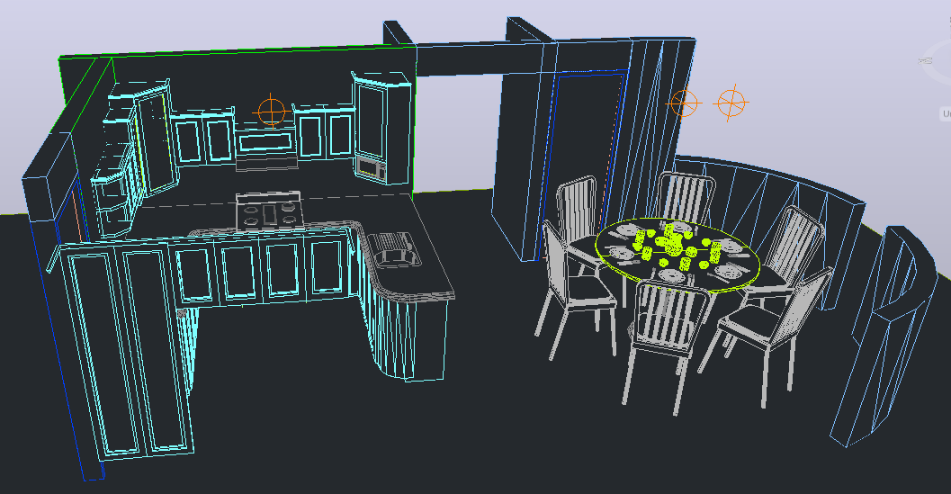 3D Modern Kitchen View