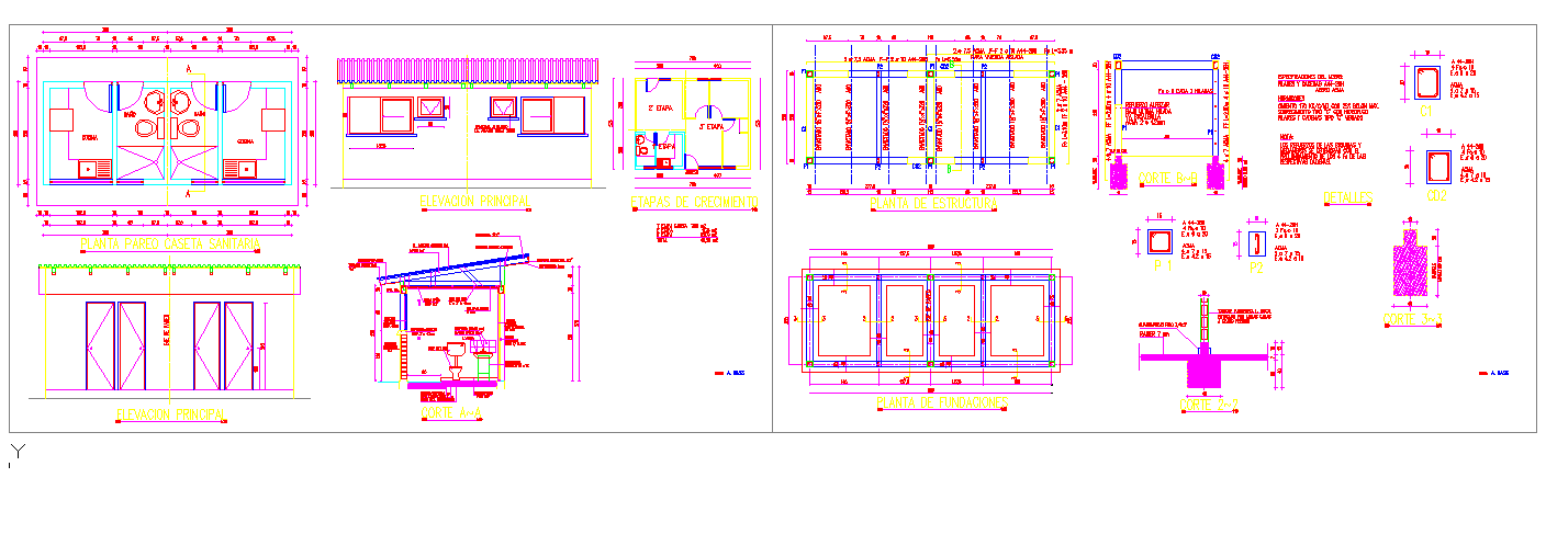 Kitchen Design DWG with Floor Plan Elevation and Structural Detail