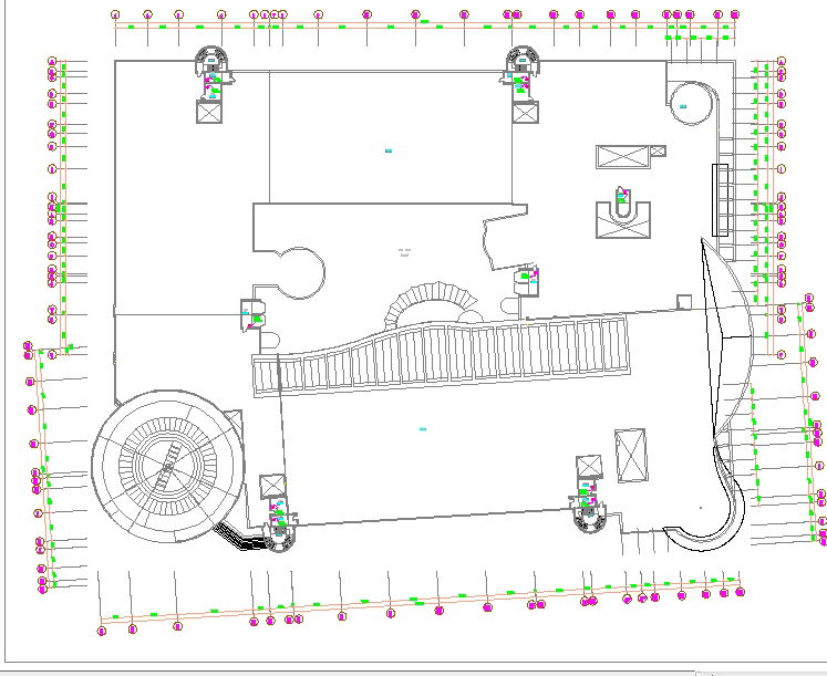 Electrical layout plan of modern building in AutoCAD DWG file