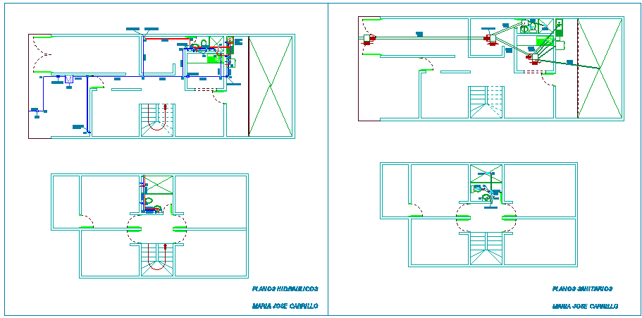 Hydraulic or sanitary layout