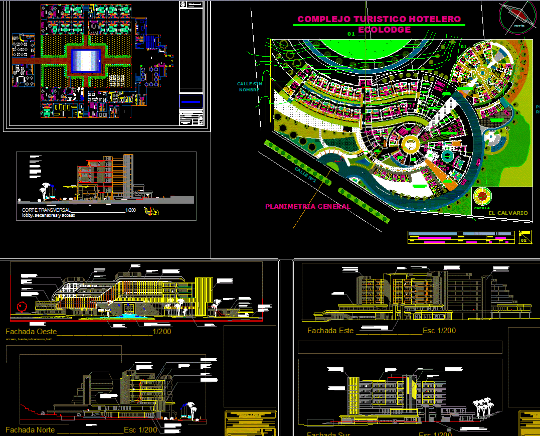 5 Star Hotel AutoCAD drawing with detailed architecture floor plan