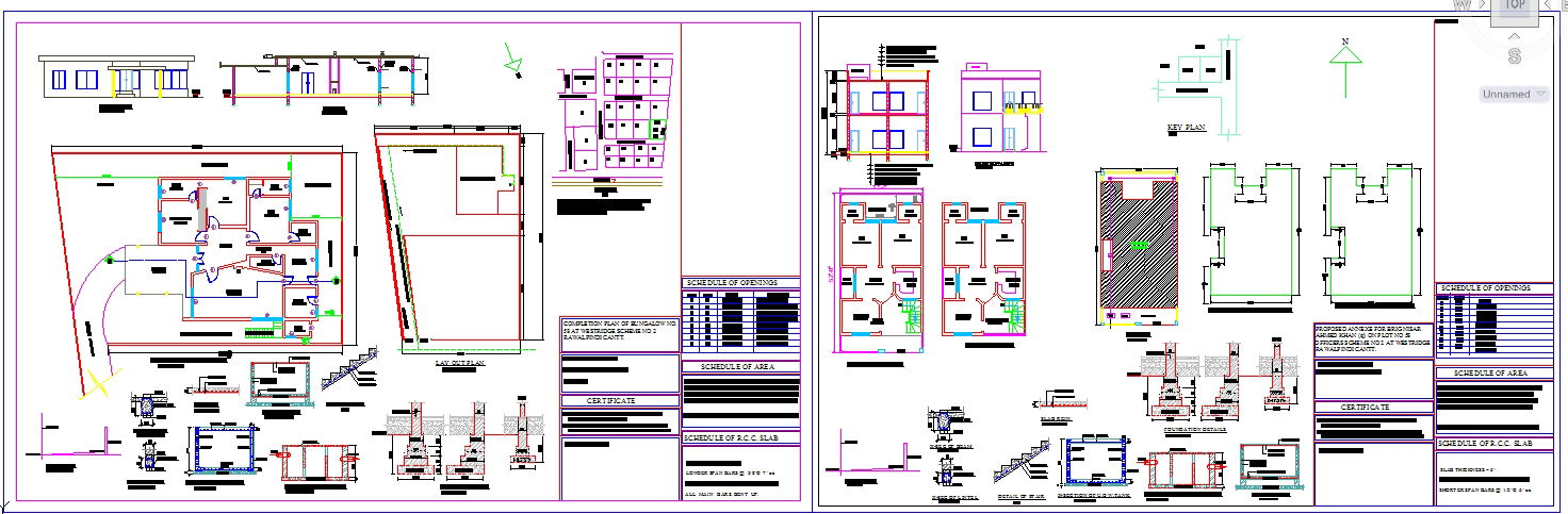 Residential Building AutoCAD DWG with Floor Plan Elevation and Section