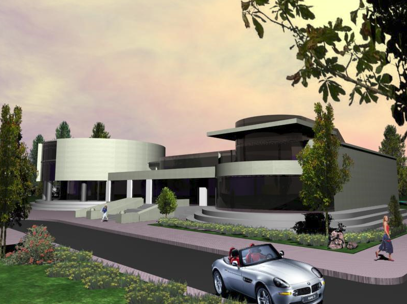 3D Modern Bungalow Design CAD Drawing with Detailed Rendered View