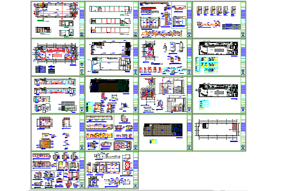 Bank layout plan with customer hall counters sections and DWG design