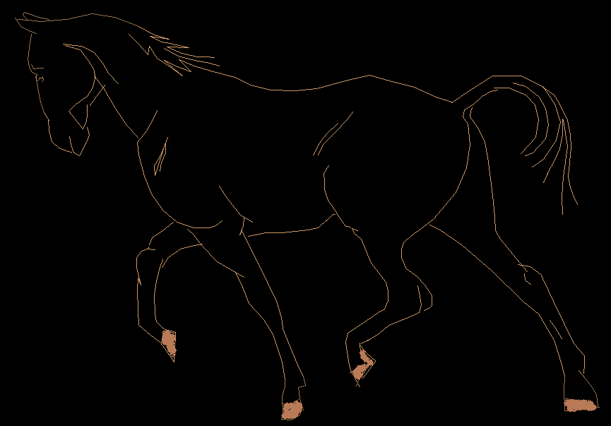 Running Horse CAD Drawing DWG with Detailed 2D Side Elevation