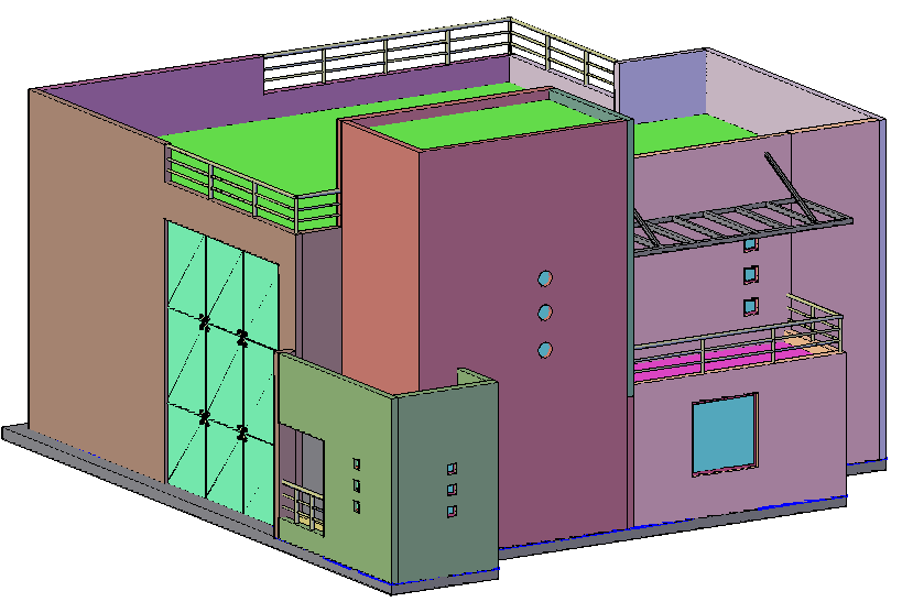 Modern Residential Home 3D Design with Exterior Elevation in DWG File