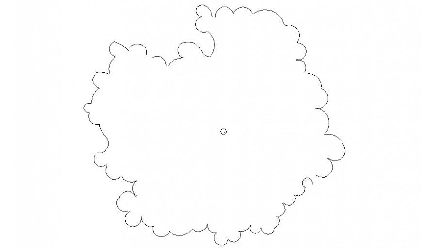 A 2d block of top view of  tree layout autocad file