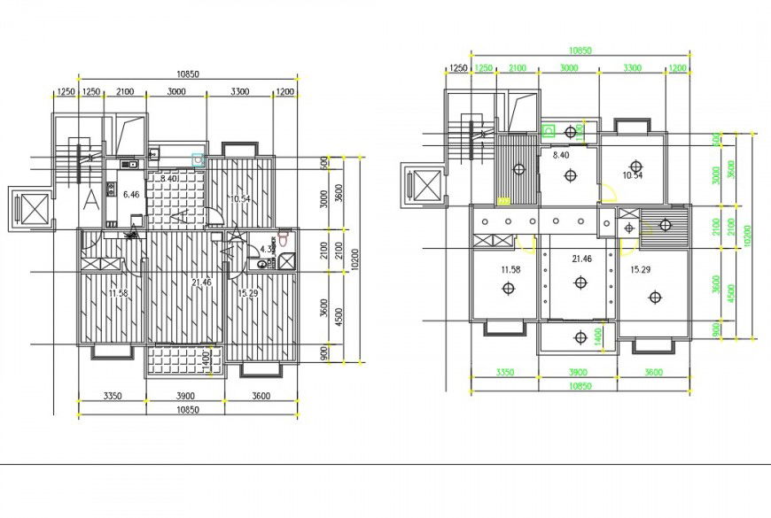 A 3 BHK house plan autocad file
