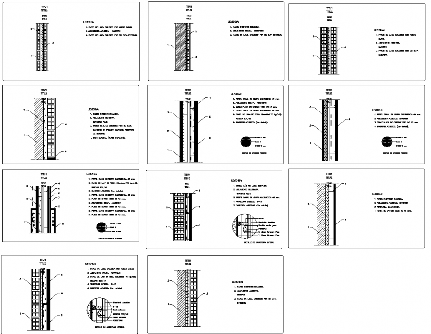A Acoustic isolation walls section plan layout file