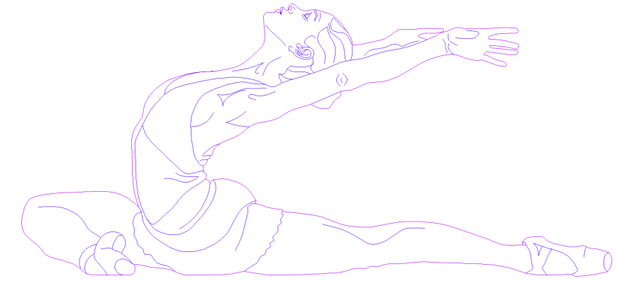 A ballerina pose plan detail dwg file.