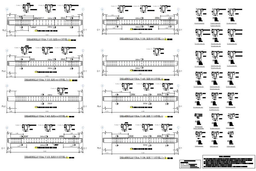 A Beam and column section plan layout file