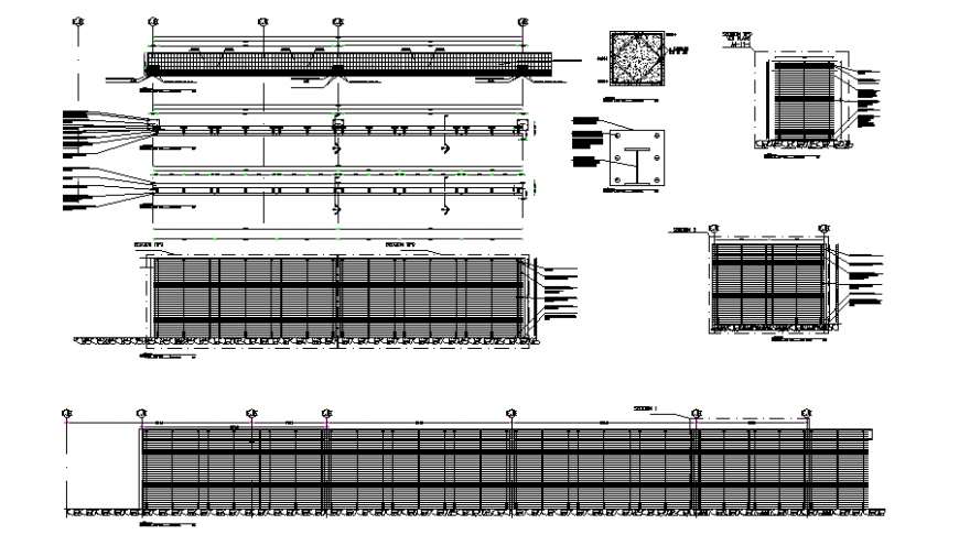 A Beam section plan detail dwg file
