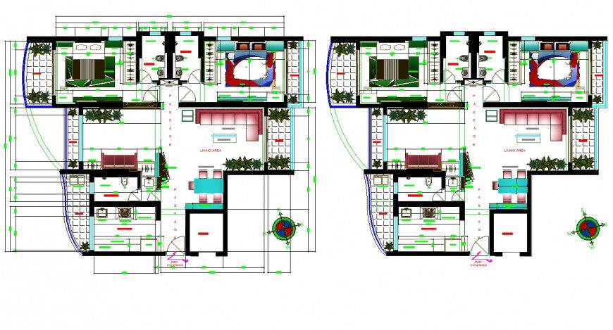 A Bungalow planning autocad file