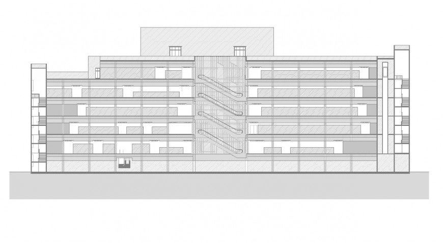 A Commercial building section plan layout file