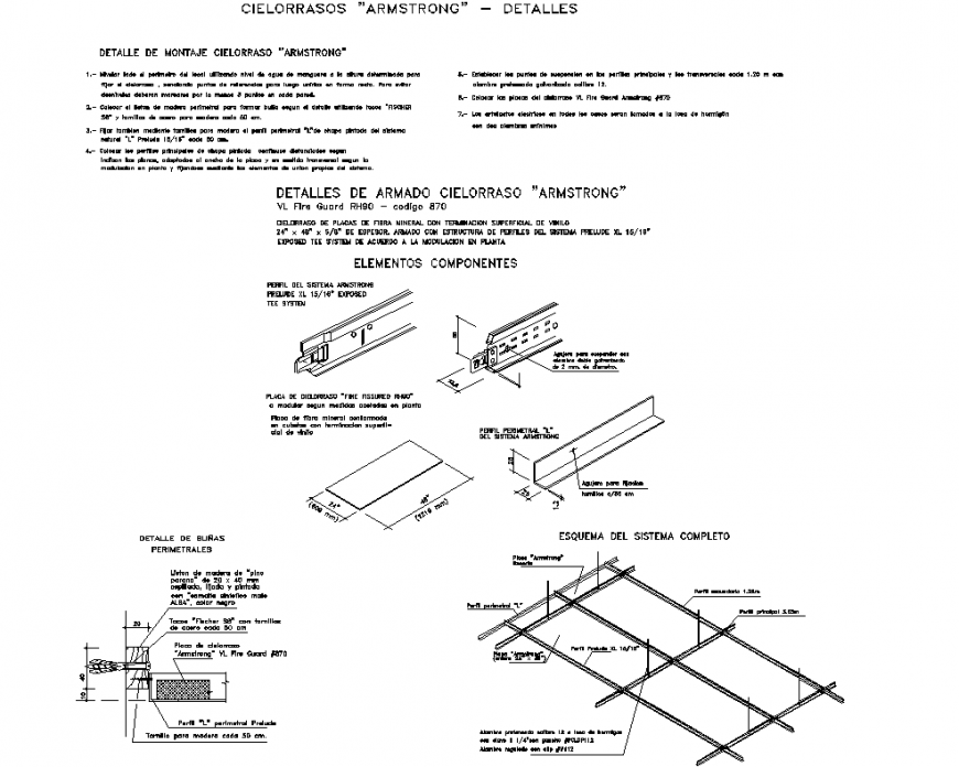 A Detail arm strong ceiling isometric view autocad file