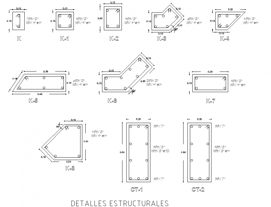 A Detail column section plan layout file