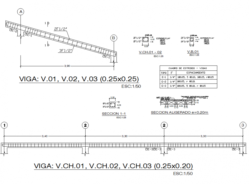 A Detail of Beam and column section plan layout file