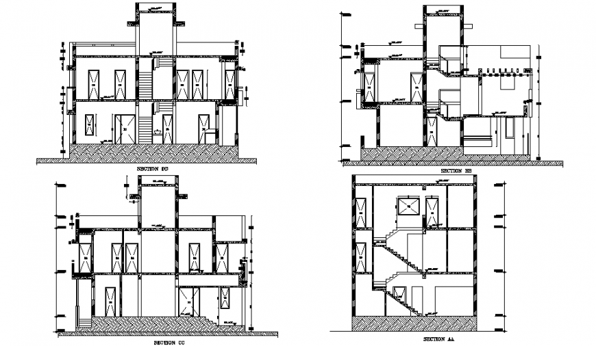 A detail of Section house plan autocad file