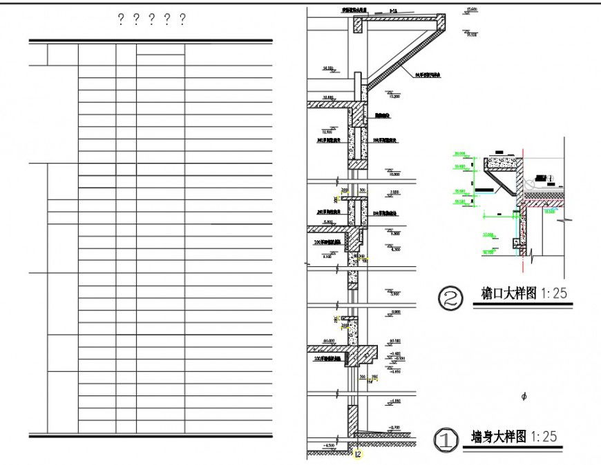 A Detail of Wall section plan layout file