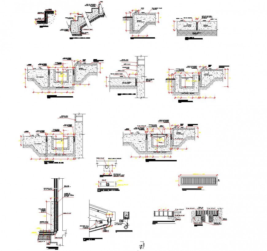 A Details embankment sand drainage ditches autocad file