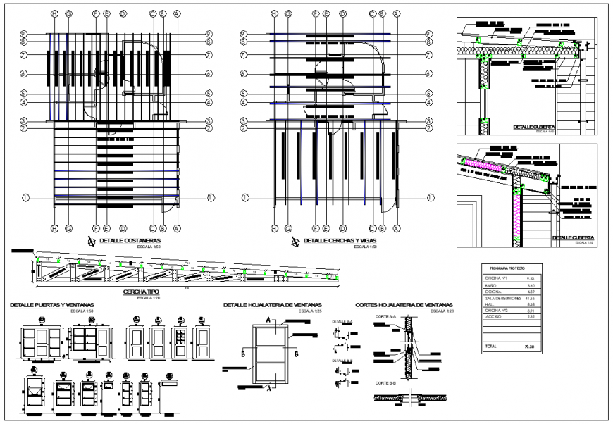 A Door and window elevation plan detail dwg file