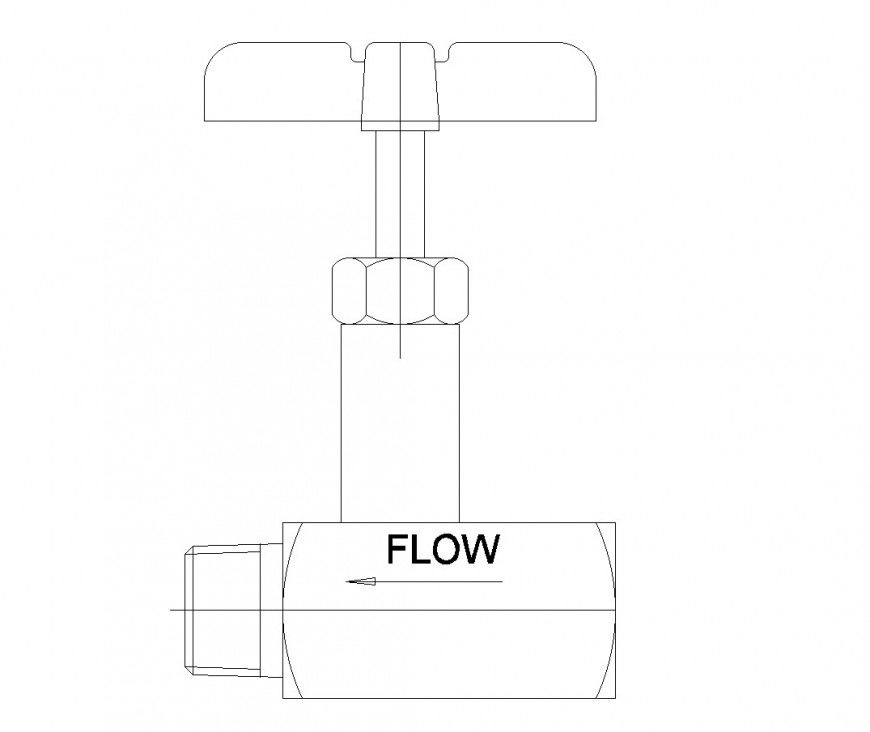 A Flow control valve plan autocad file