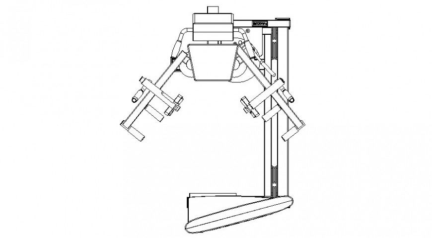 A gym equipment plan detail dwg file