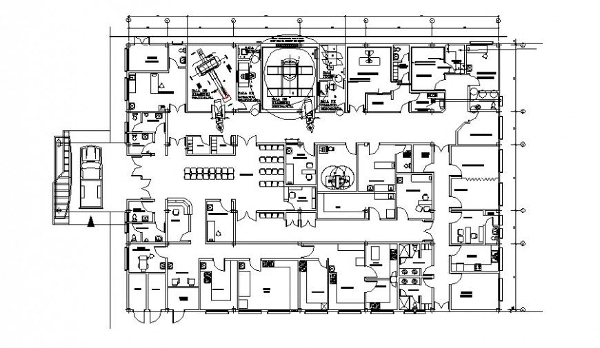 A Hospital commercial building plan autocad file