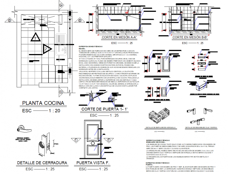 Kitchen Plan and Section View Layout in DWG Drawing File