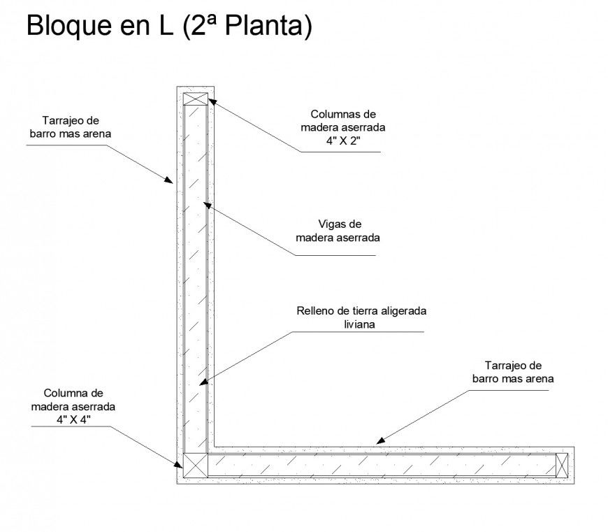 A L section plan autocad file
