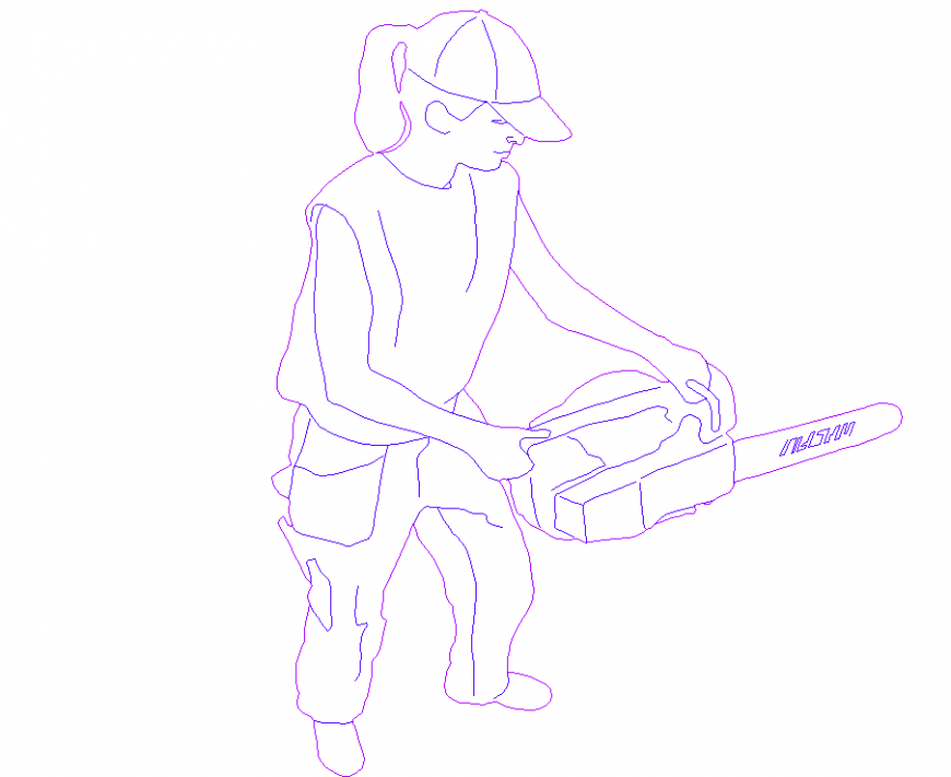 A lady plan with detail dwg file.