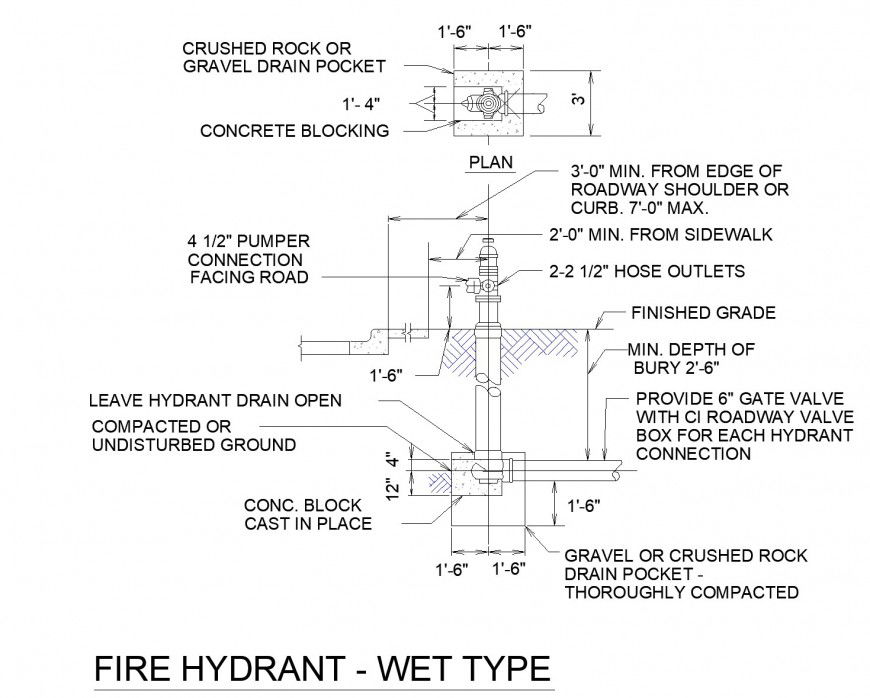 A Mechanical Fire Hydrant Detail dwg file