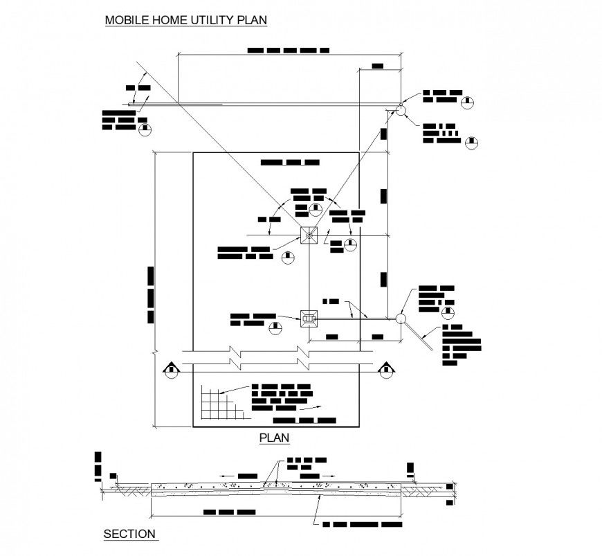 A Mobile Home Utility Plan autocad file