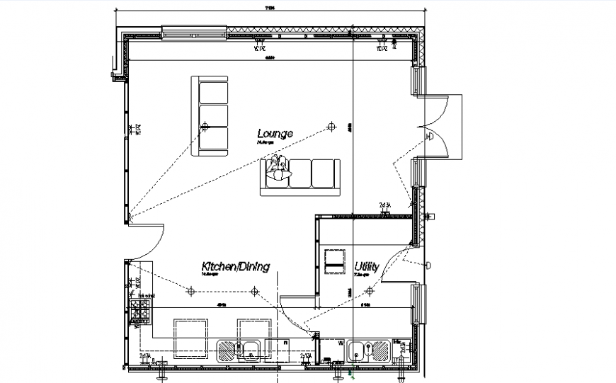 A Open plan living area design layout file